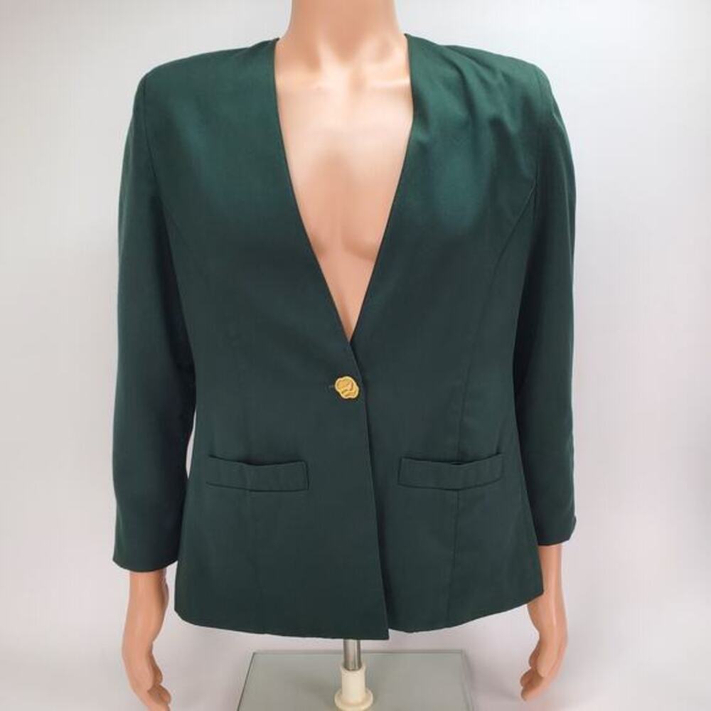 Girl Scouts‎ of the USA Vintage Forest Green Uniform Blazer Jacket Womens Size 8